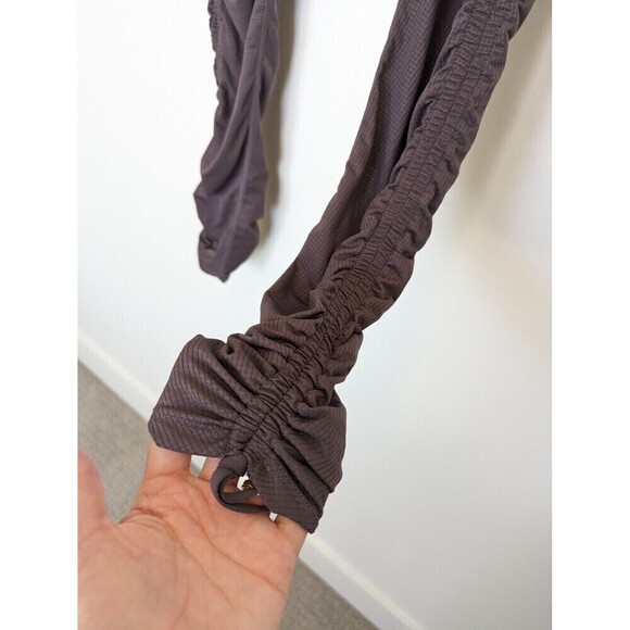 Fabletics Leggings Womens Size Small Purple Ruched Tie Ankle - Picture 5 of 10